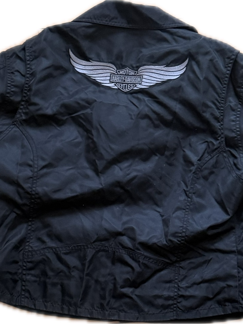 Harley-Davidson Black Women's Bomber Moto Jacket with Orange Lining - Picture 5 of 5